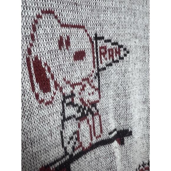 Snoopy's World's Greatest Vintage Unisex Rah Rah Rah Sweater Size Large Red Gray - Picture 7 of 11